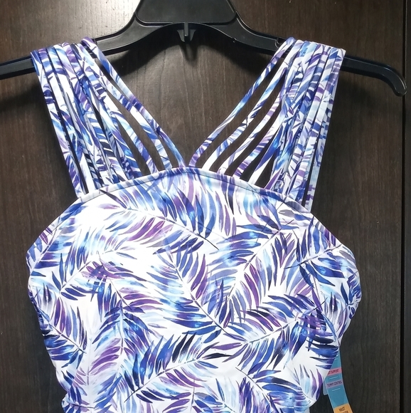 Swim Solutions Strappy One-Piece Swimsuit - Picture 2 of 14